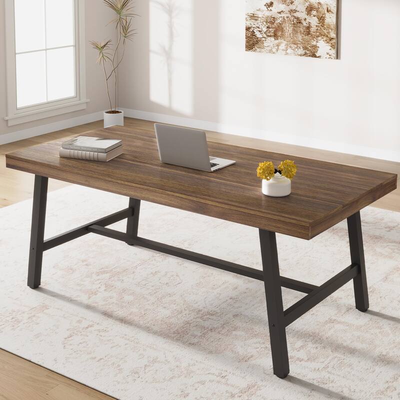 Extra Long Dining Table and Office Desk, Industrial Modern Study Table