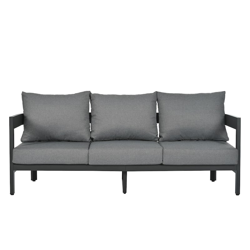 Outdoor Seating Set with Table and Thick Cushions for Lawns (Set of 4)