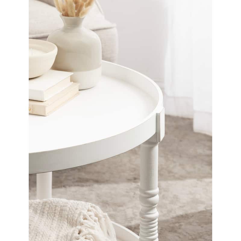 Kate and Laurel Bellport Round Wood Coffee Table