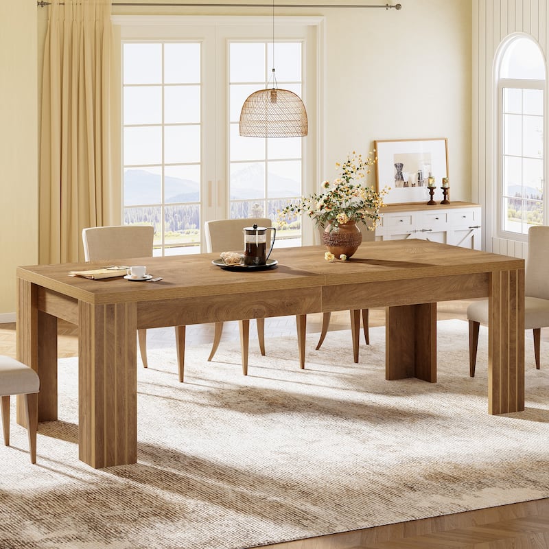 78.7'' Large Dining Table for 6-10 with Heavy Duty Legs - Brown