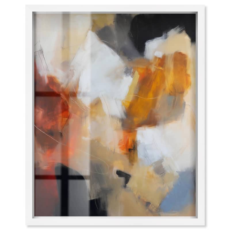 Earth and Fire I Shadowbox by Art Remedy - White - 36" x 45"