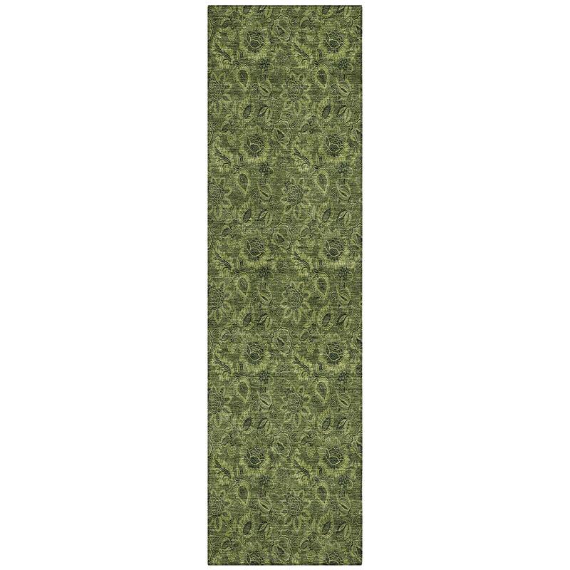 Machine Washable Indoor/ Outdoor Chantille Floral Rug
