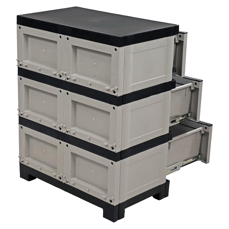 Sunnydaze 3-Tier Plastic Storage Drawers