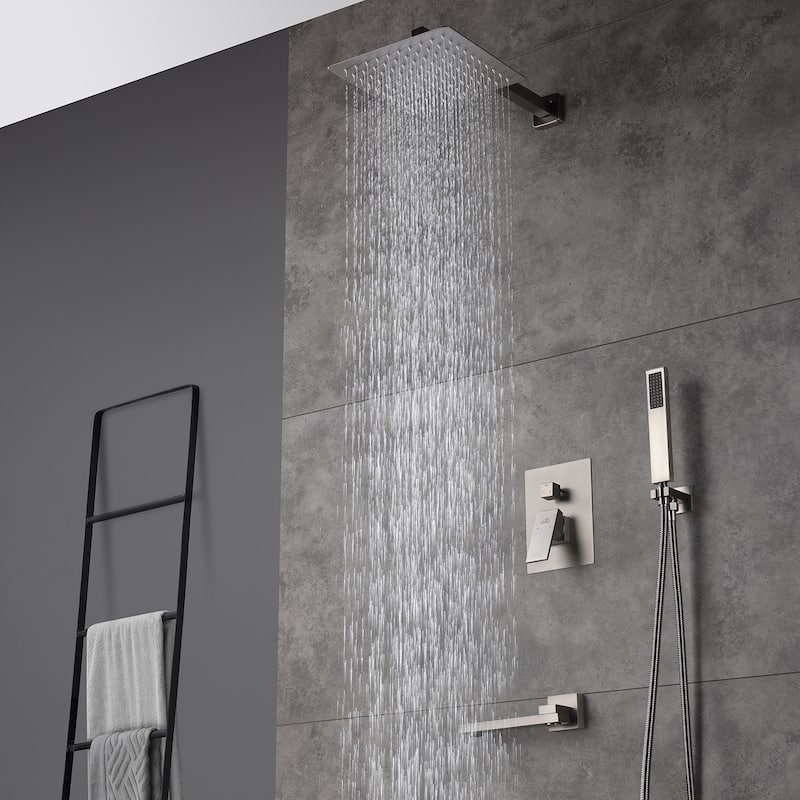 3 Function 10-inch Wall Mounted Dual Shower Heads Shower System