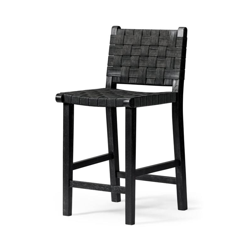 Maven Lane Noah Kitchen Dining Stool with Vegan Leather