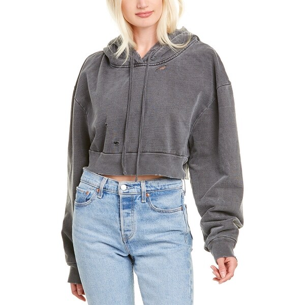 distressed crop hoodie