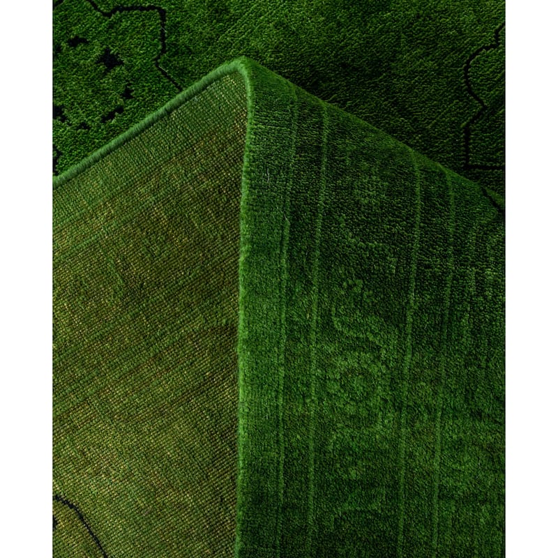 Overdyed One-of-a-Kind Hand-Knotted Area Rug - Green - 8' 2" x 10' 5"
