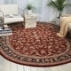 preview thumbnail 9 of 17, Nourison Hand-tufted Persian Floral Wool and Silk Burgundy Area Rug 7'6" x 9'6" - Oval/Runner