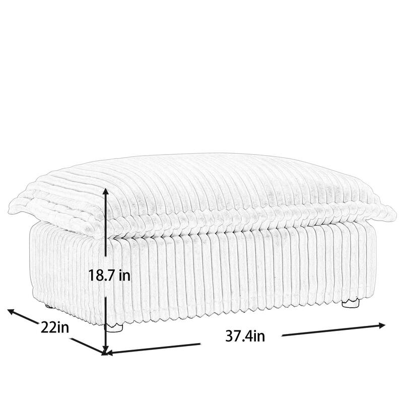 ​Contemporary Footstool - Chenille Fabric