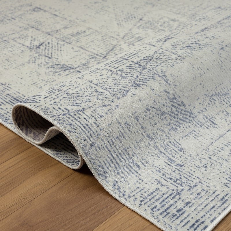 Sevita Modern Abstract, Machine Washable Indoor Area Rug