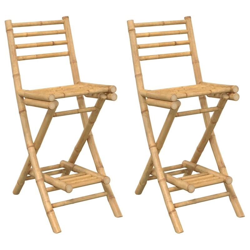 vidaXL Outdoor Bar Stool Natural Bamboo Standard Outdoor Bar Stool Size - 22.6 x 15.7 x 38.2
