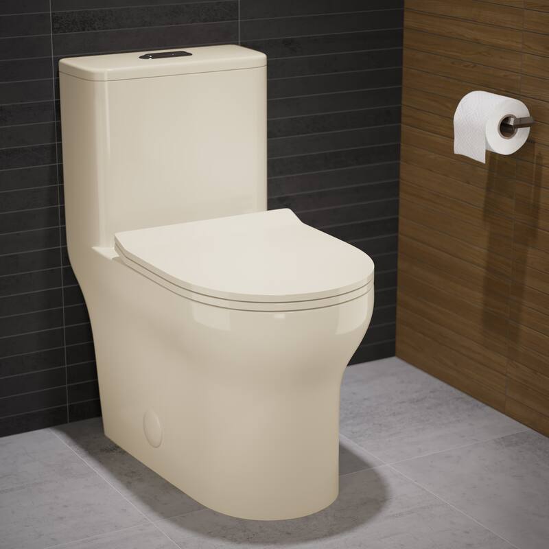 Burdon One Piece Square Toilet Dual Flush 0.8/1.28 gpf - Bisque
