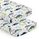 preview thumbnail 1 of 4, Mod Dinosaur Blue Green Collection Boy 2 Pack Fitted Crib Sheets Turquoise Prehistoric Boho Bohemian Grey White Mod Dinosaurs