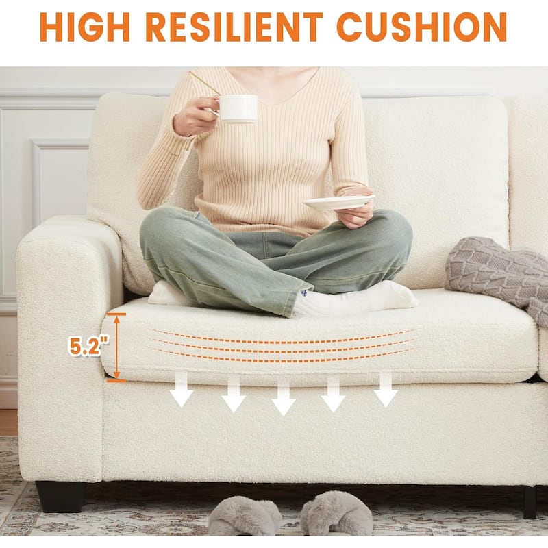 83'' Comfy Cloud Couch, Modern 3 Seater Deep Seat Sofa with Wide Armrester