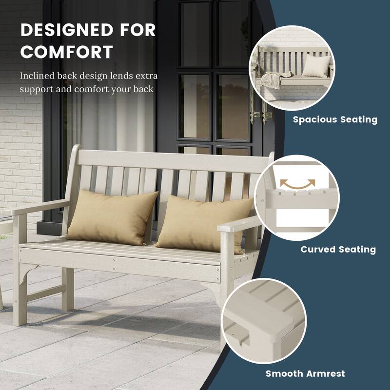 Laguna Poly 3-Piece Bench With Coffee Table