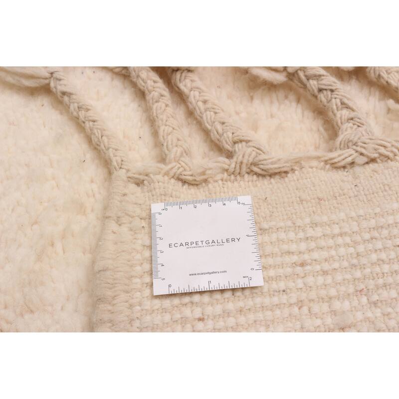 ECARPETGALLERY Hand-knotted Beni Ourain Cream Wool Rug - 6'0 x 8'3