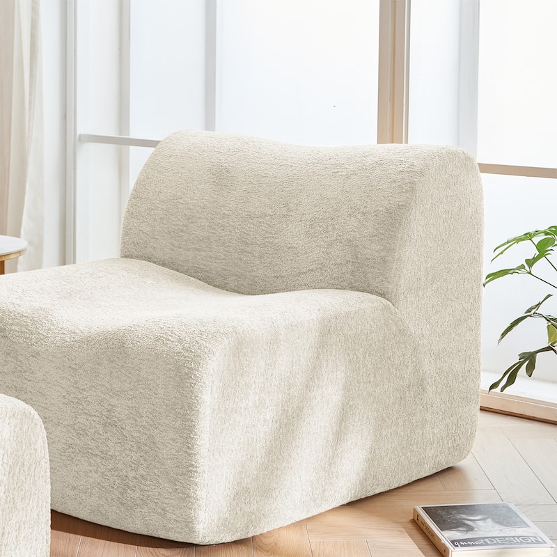 Comfortable and Space-Saving Single Foam Compression Sofa Chair with Footrest + Pillow