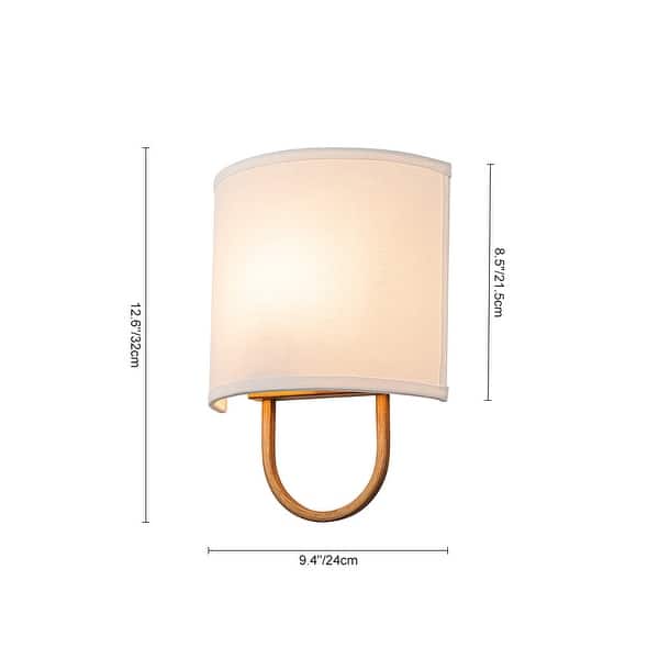 1-Light Modern Ivory Fabric Wall Sconce