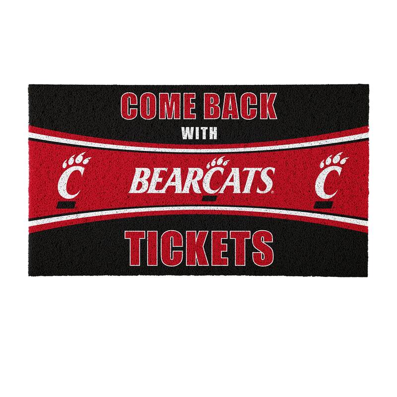 University of Cincinnati 28 in. x 16 in. PVC "Come Back With Tickets" Trapper Door Mat