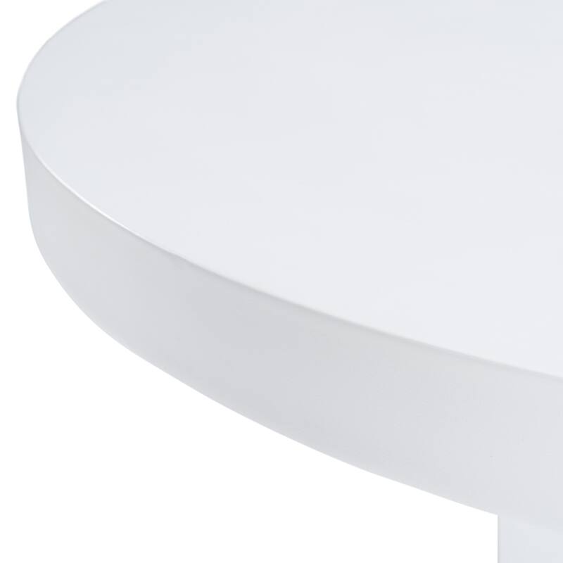Modrest Bruni Modern White Concrete Round Dining Table