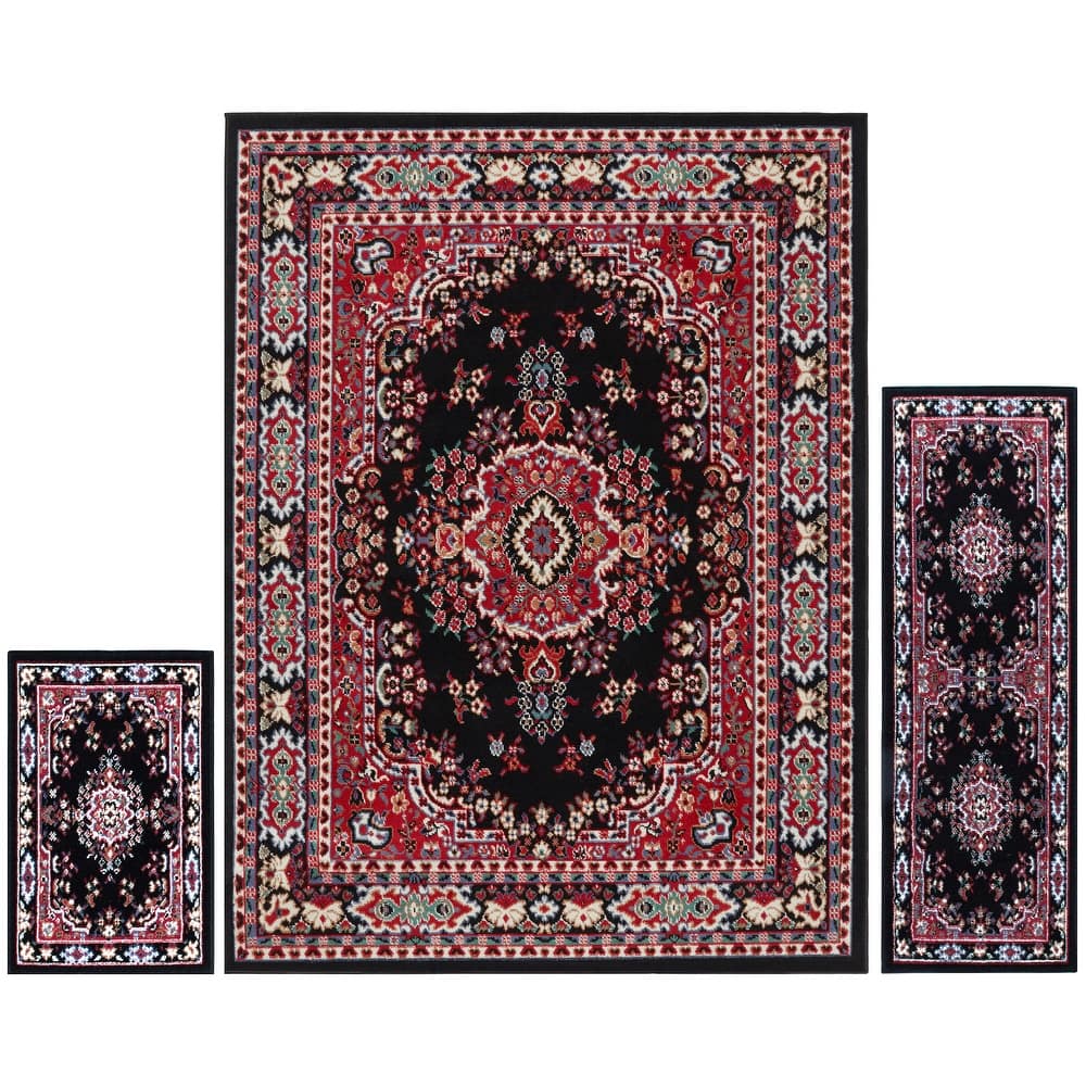 Home Dynamix Ariana Collection Traditional 3-Piece Area Rug (4'11"x6'11", 1'8"x4'11", 1'8"x2'8")