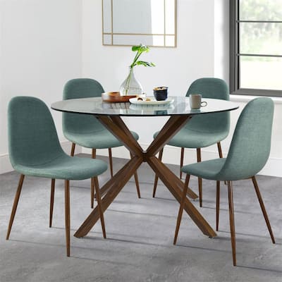 5 Piece Glass Dining Table Set