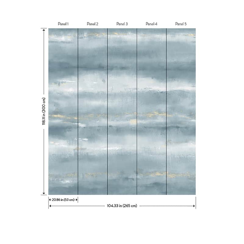 A-Street Prints Aveline Indigo Wall Mural