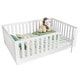 preview thumbnail 38 of 37, Queen Size Montessori Floor Bed with Door & High Fence, Solid Wood Low-Profile Sleep and Play Bed Frame