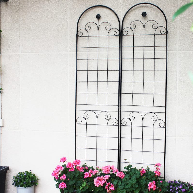4 Pack Metal Garden Trellis for Climbing Plants Outdoor 86.7'' x 19.7'' Rustproof Plant Support Rose Trellis Netting Trellis