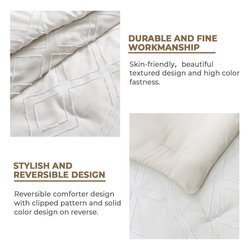 All Season Tufted Clipped Down Alternative Comforter Set