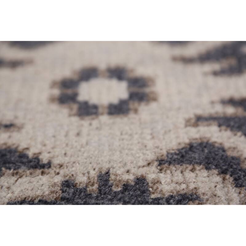 All-Over Geometric Moroccan Oriental Rug Hand-Knotted Wool Carpet - 4'1" x 7'11"