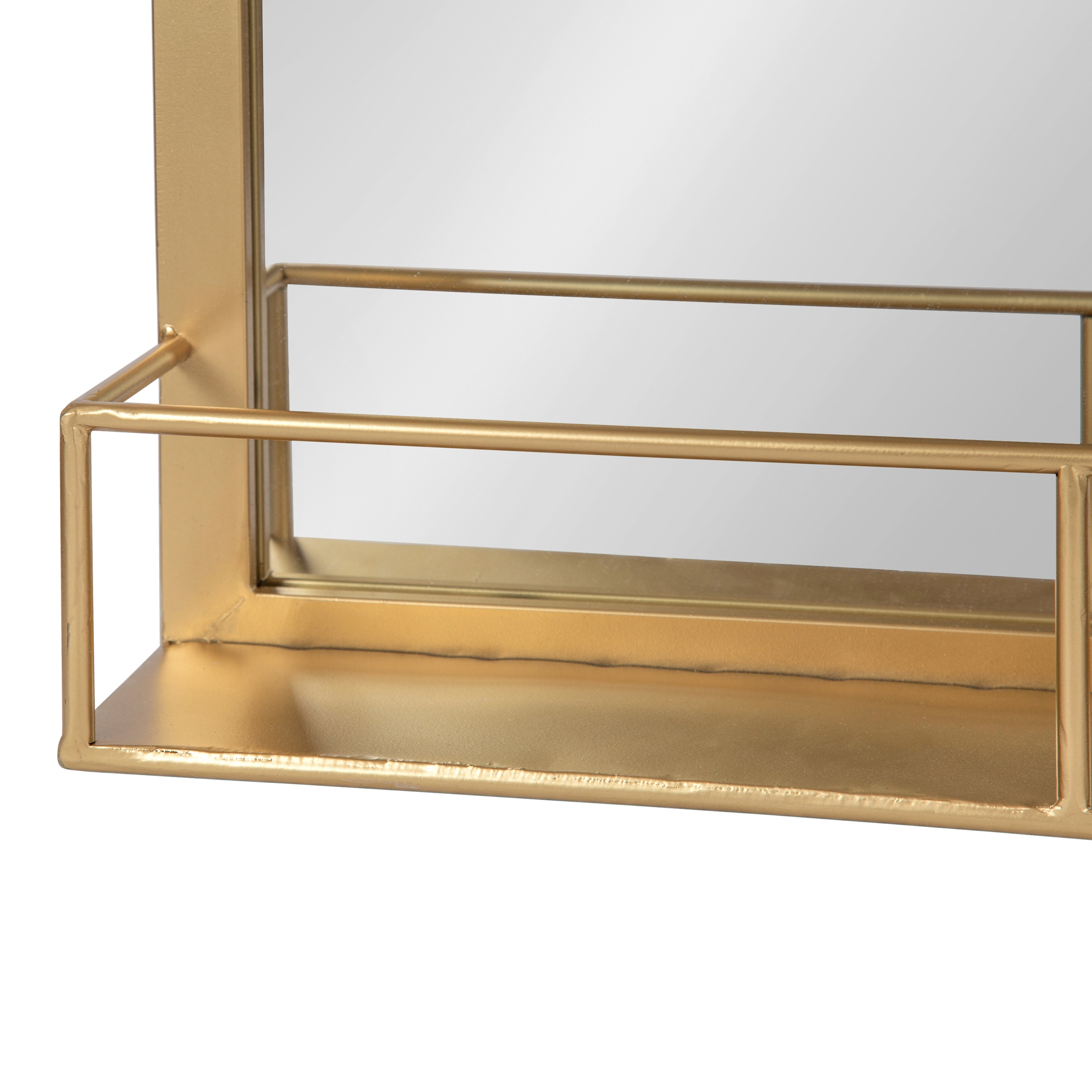 Kate and Laurel Jackson Metal Frame Mirror with Shelf 20x30 Bronze 