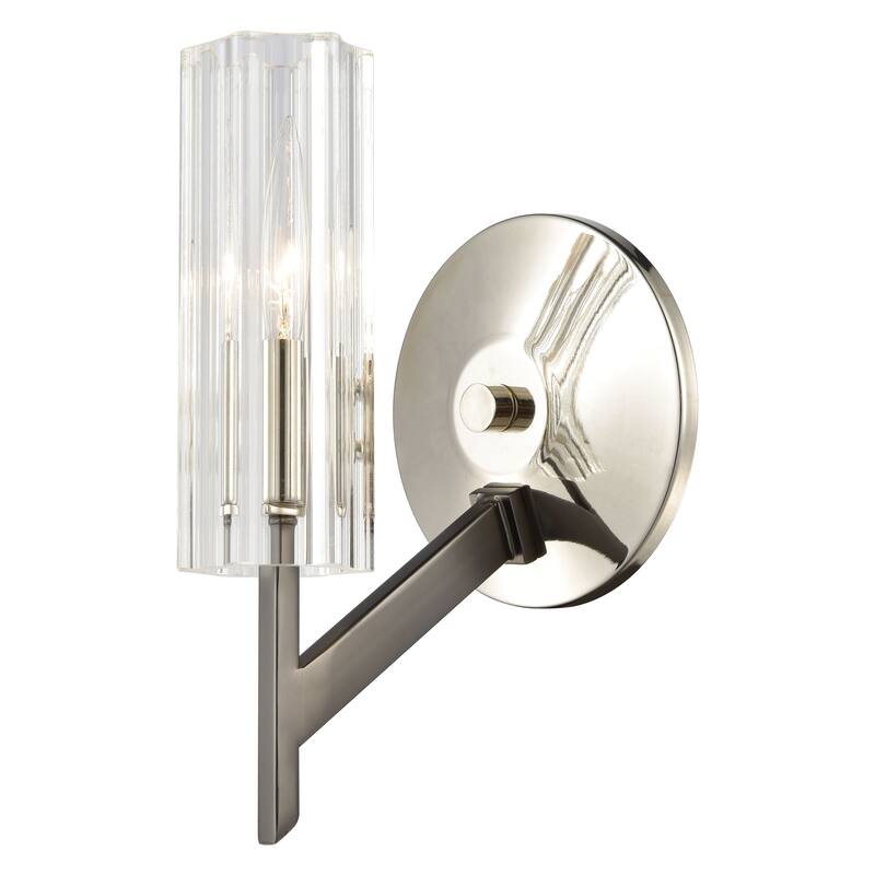 Elk Home Aspire Black Nickel With Ribbed Glass 1 Light Sconce