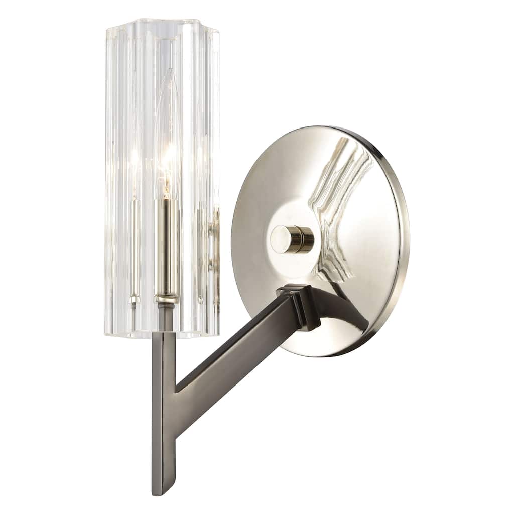 Elk Home Aspire Black Nickel With Ribbed Glass 1 Light Sconce