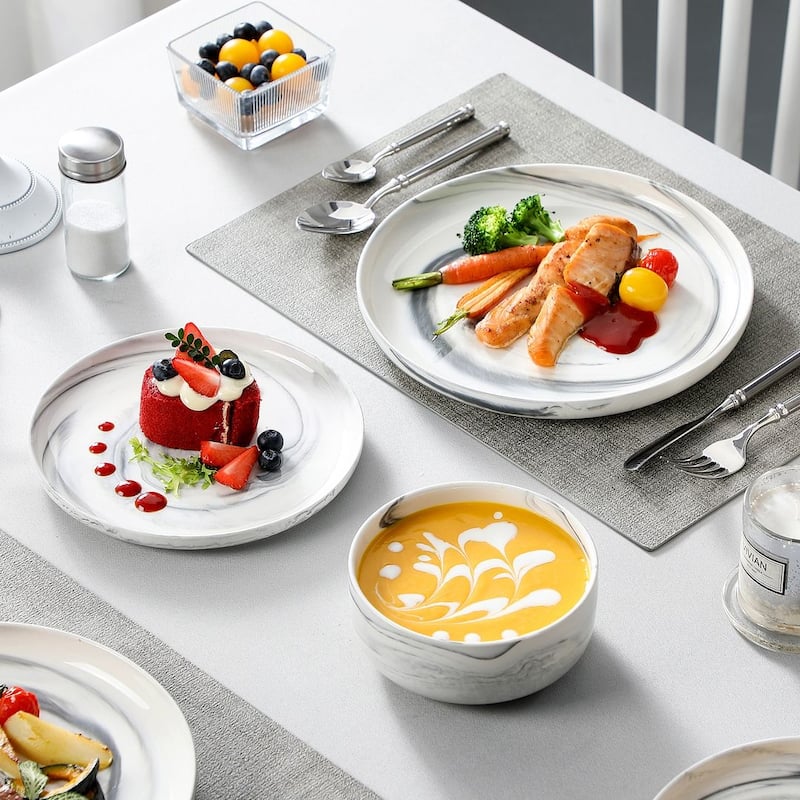 MALACASA LUNA 12-piece Porcelain Dinnerware Set (Service for 4)
