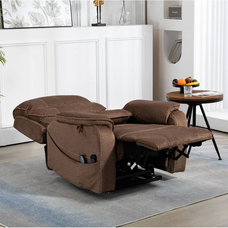 Deluxe Version Dual Motors Power Lift Recliner,Lay Flat 74.8 " Length,100% Polyester,Message/Heat,Eazy Assemble