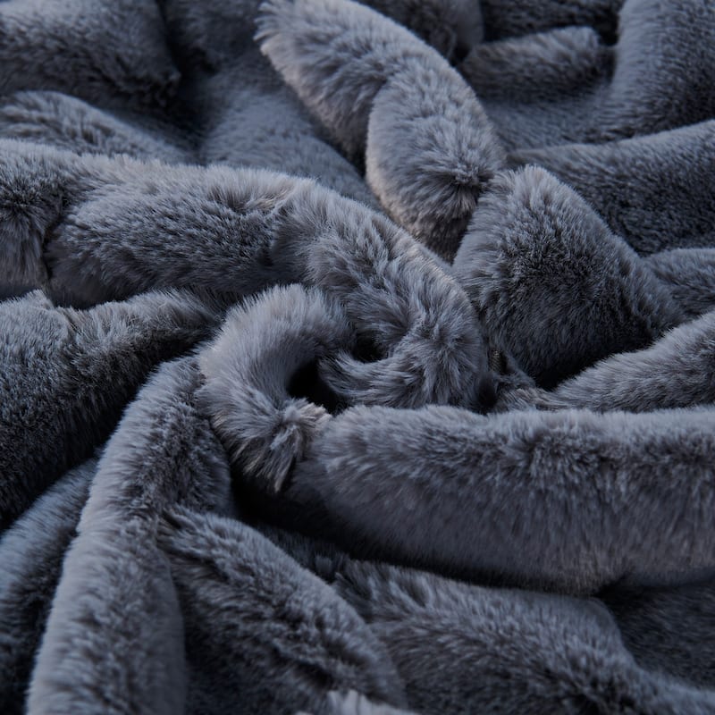 Christmas jacquard imitativerabbit fauxfur throw 50"x60"