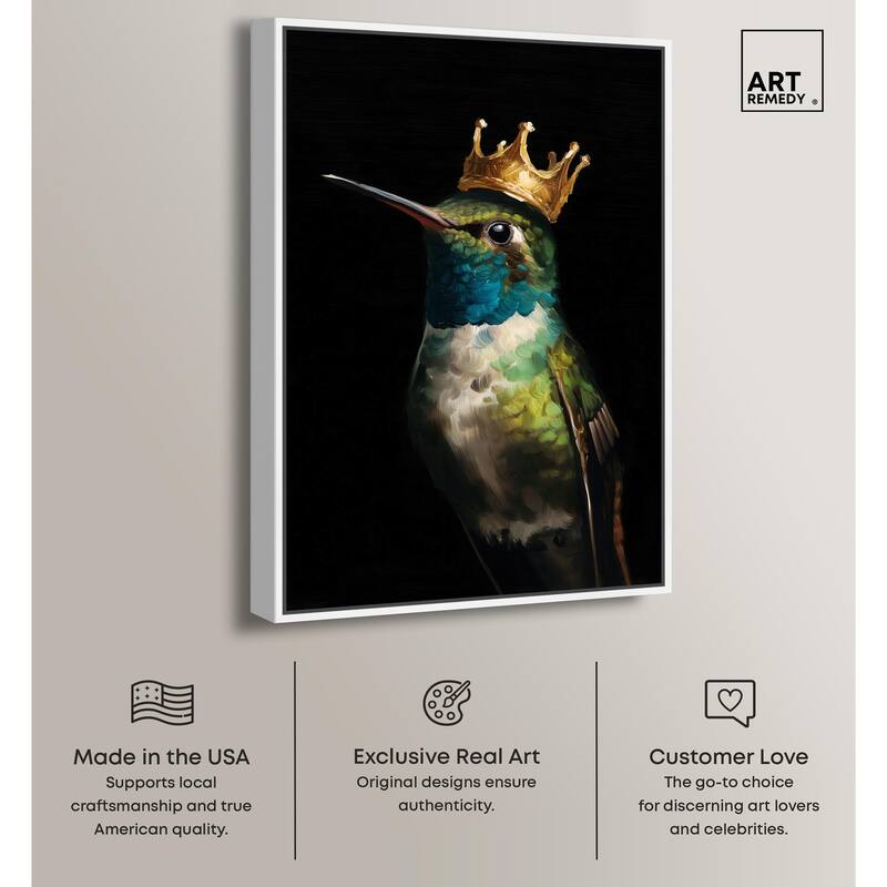 Crowned Azure Bird I Canvas by Art Remedy
