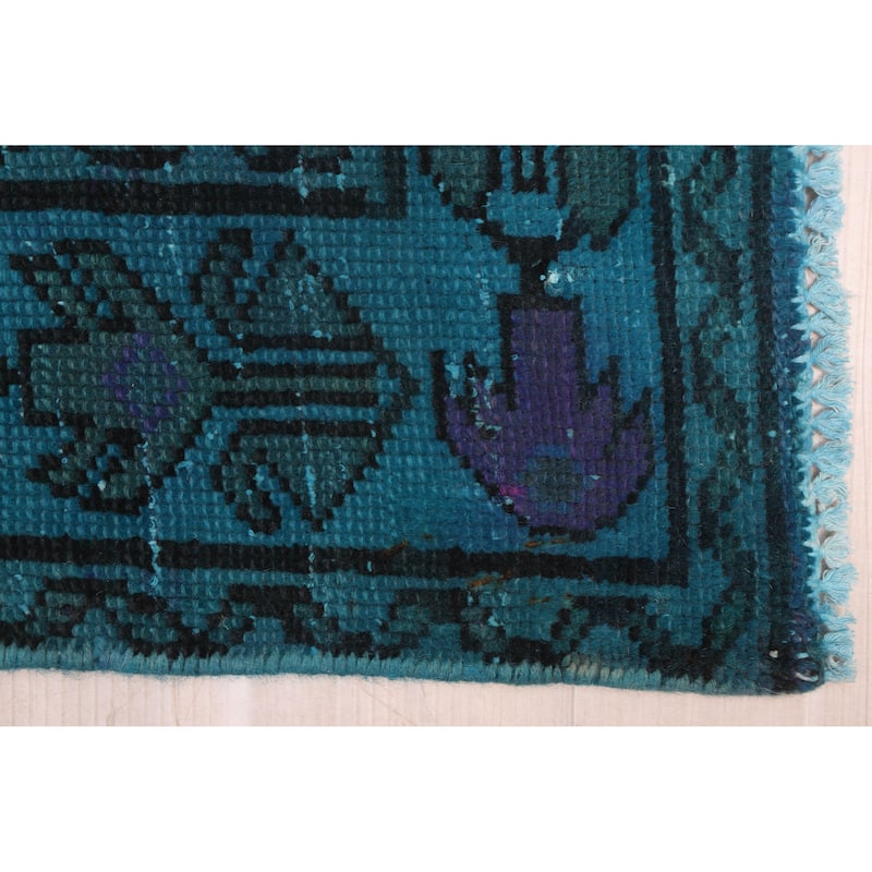 ECARPETGALLERY Hand-knotted Color Transition Turquoise Wool Rug - 3'0 x 6'7