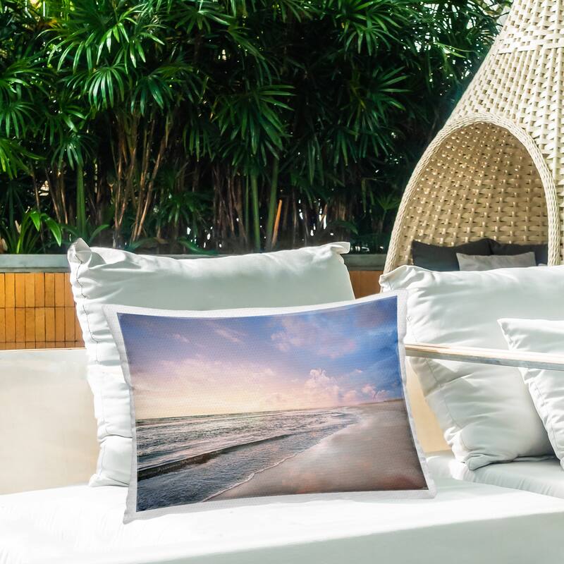 Stupell Receding Beach Shore Printed Outdoor Throw Pillow Design by Natalie Carpentieri
