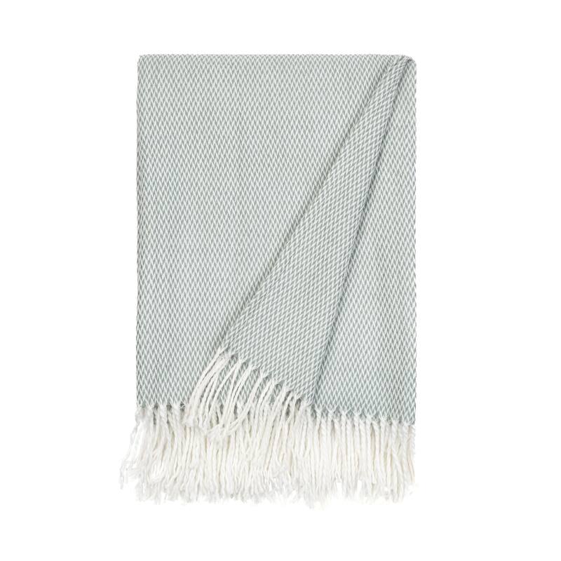 Becky Cameron Throw Blanket Herringbone with Fringed Edges