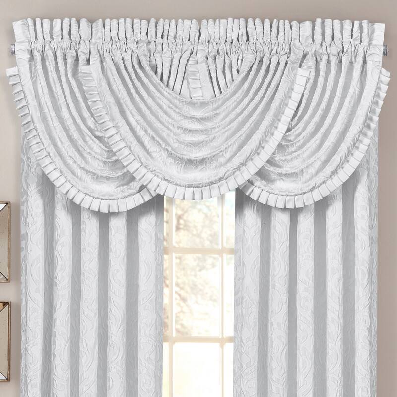 J. Queen New York Astoria White Window Waterfall Valance