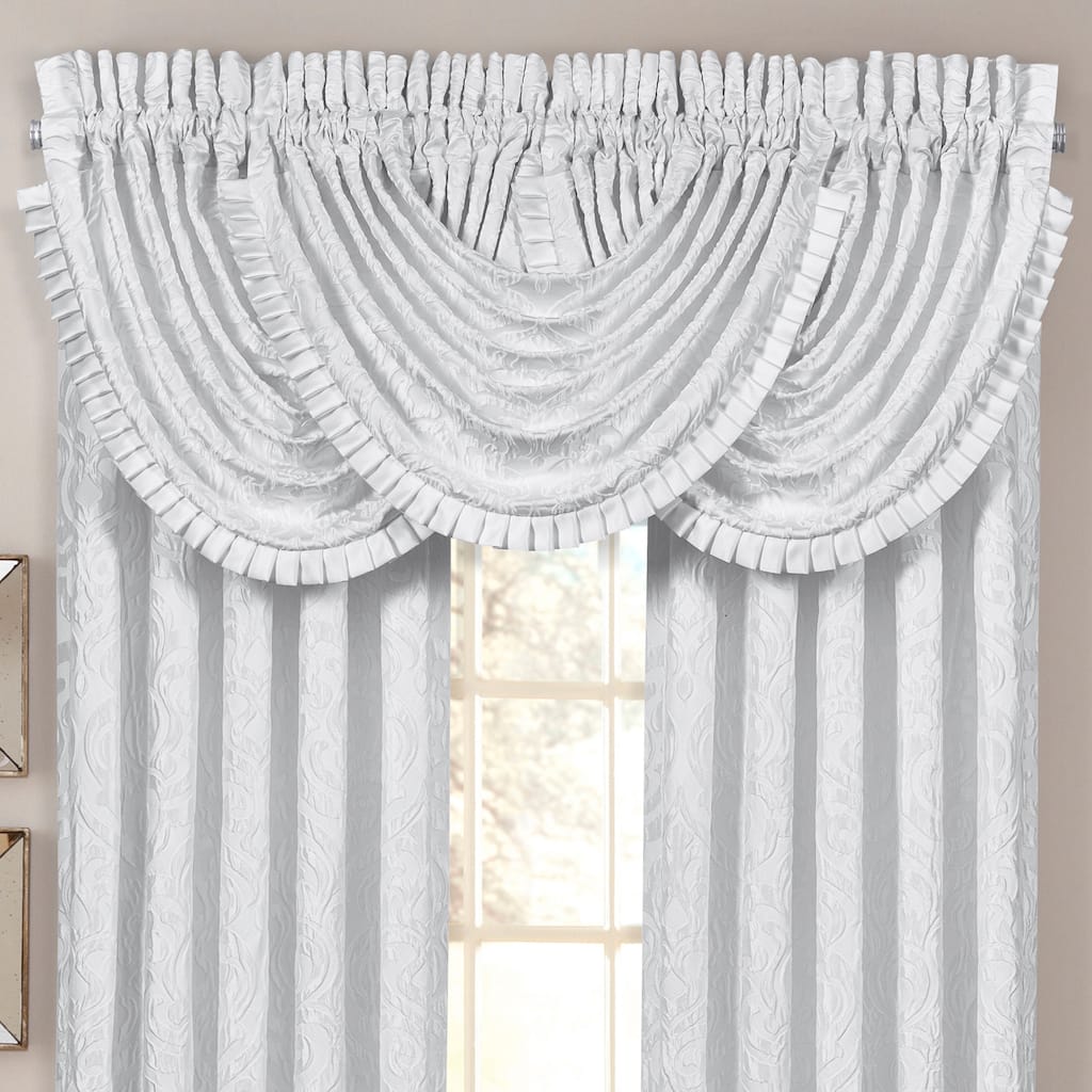 J. Queen New York Astoria White Window Waterfall Valance