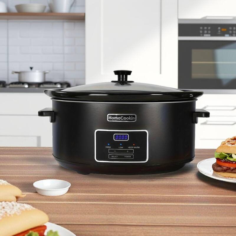 Homecookin 6,7 Quart Digital Display Programmable Slow Cooker - 7Qt - Black
