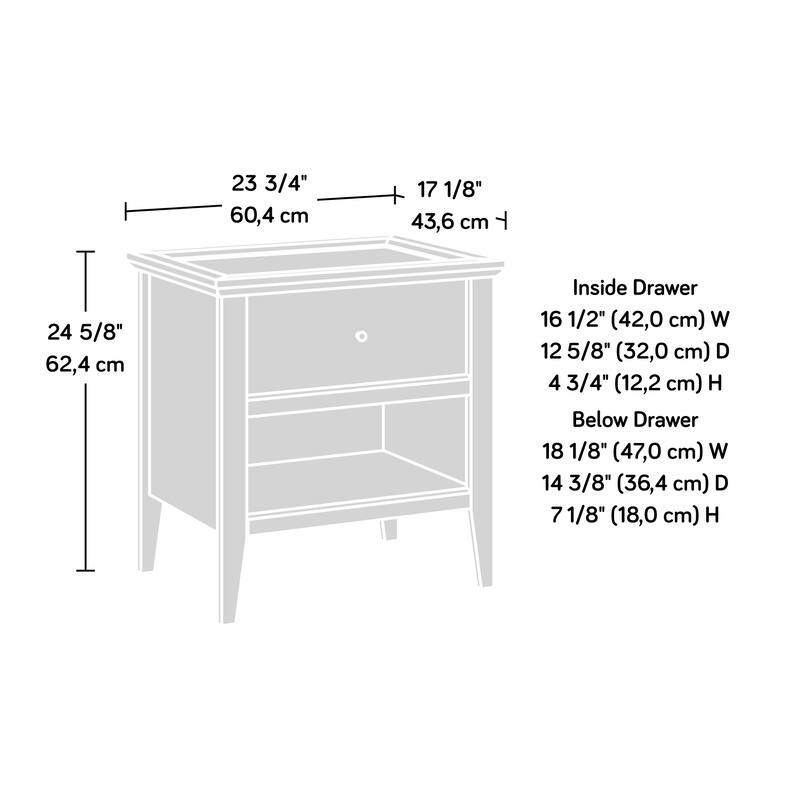 Wood Nightstand with Chic Storage, White