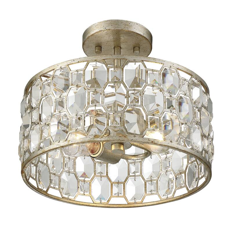 Meridian M60033 2 Light 13" Wide Semi-Flush Drum Ceiling Fixture