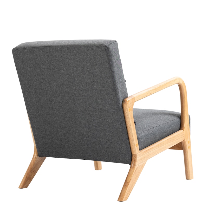 Briston 2 Set Mid Century Modern Wood Accent Chairs with pillow