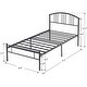 preview thumbnail 5 of 3, Black Metal Twin Platform Bed Frame with Arched Headboard, 330lb Capacity, Noise-Free, Under-Bed Storage and Easy Assembly