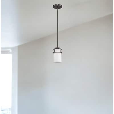 HomeRoots Brushed Bronze Minimalist Cylindrical Hanging Light - 4.75' X '6.75' X '4.75