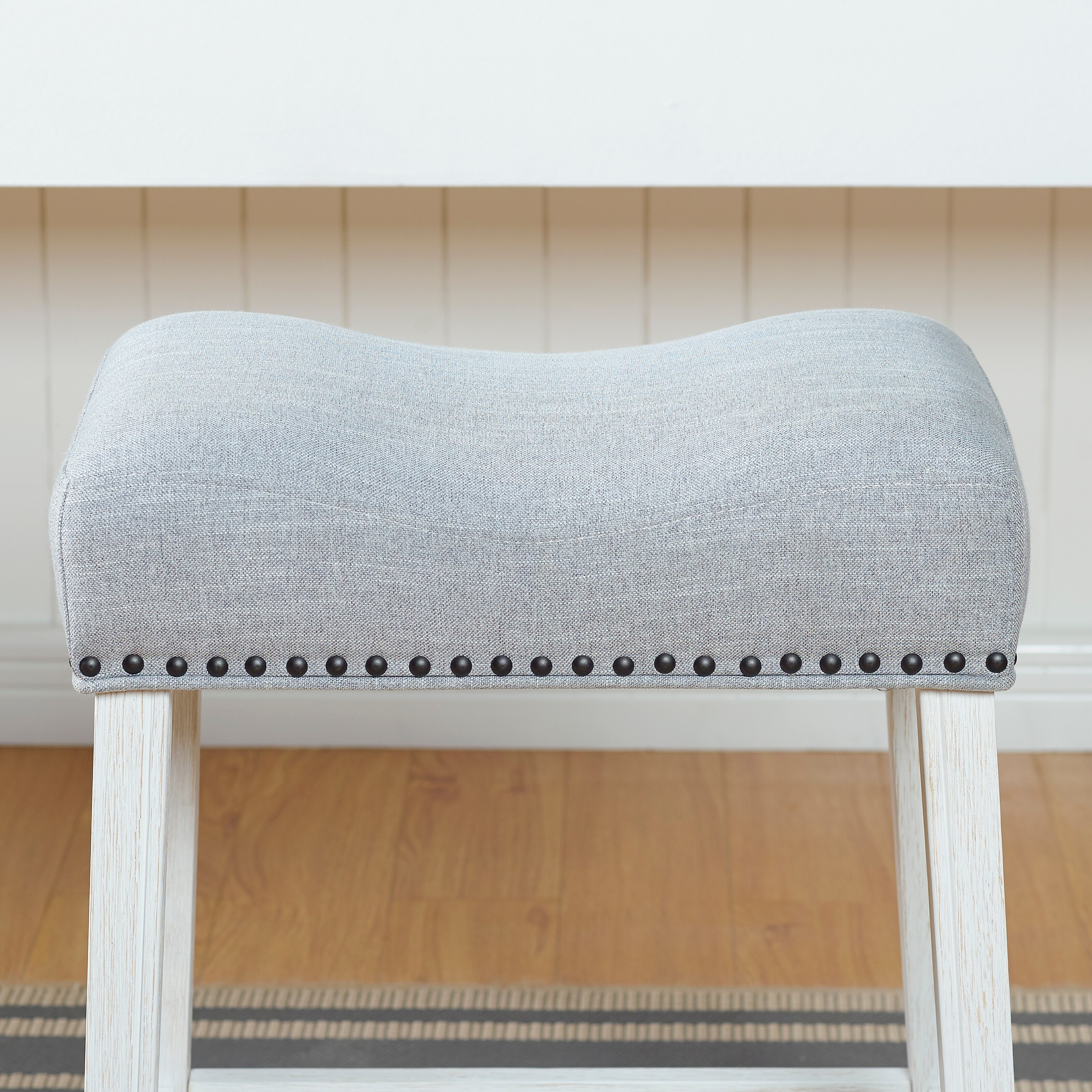 The Gray Barn Barish Backless Saddle Seat Counter Stools Set of 2